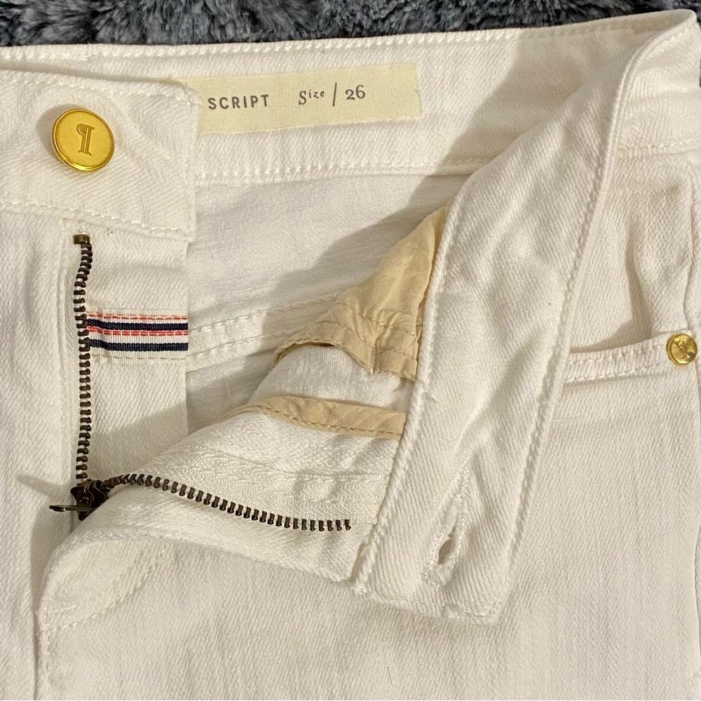 Pilcro and the Letterpress Script Jean Shorts Women’s Size 26 White Denim - Picture 5 of 10